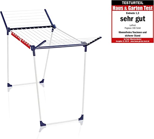 Leifheit Standtrockner Pegasus 180 Solid, Wäscheständer mit Flügeln für lange Kleidungsstücke, standfester Flügelwäschetrockner für drinnen und draußen – Bild 3