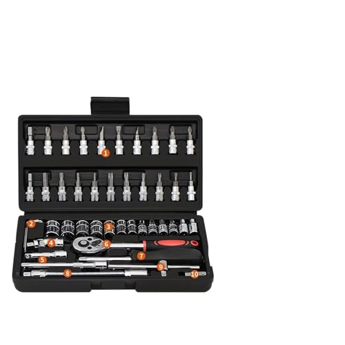 Kit de herramientas para reparar autos 46 piezas miniatura 1