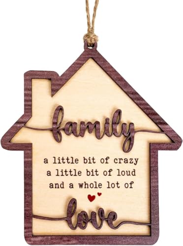 Family Ornament, Family Christmas Ornament, Christmas Ornaments 2026 – Wooden House-Shaped Holiday...