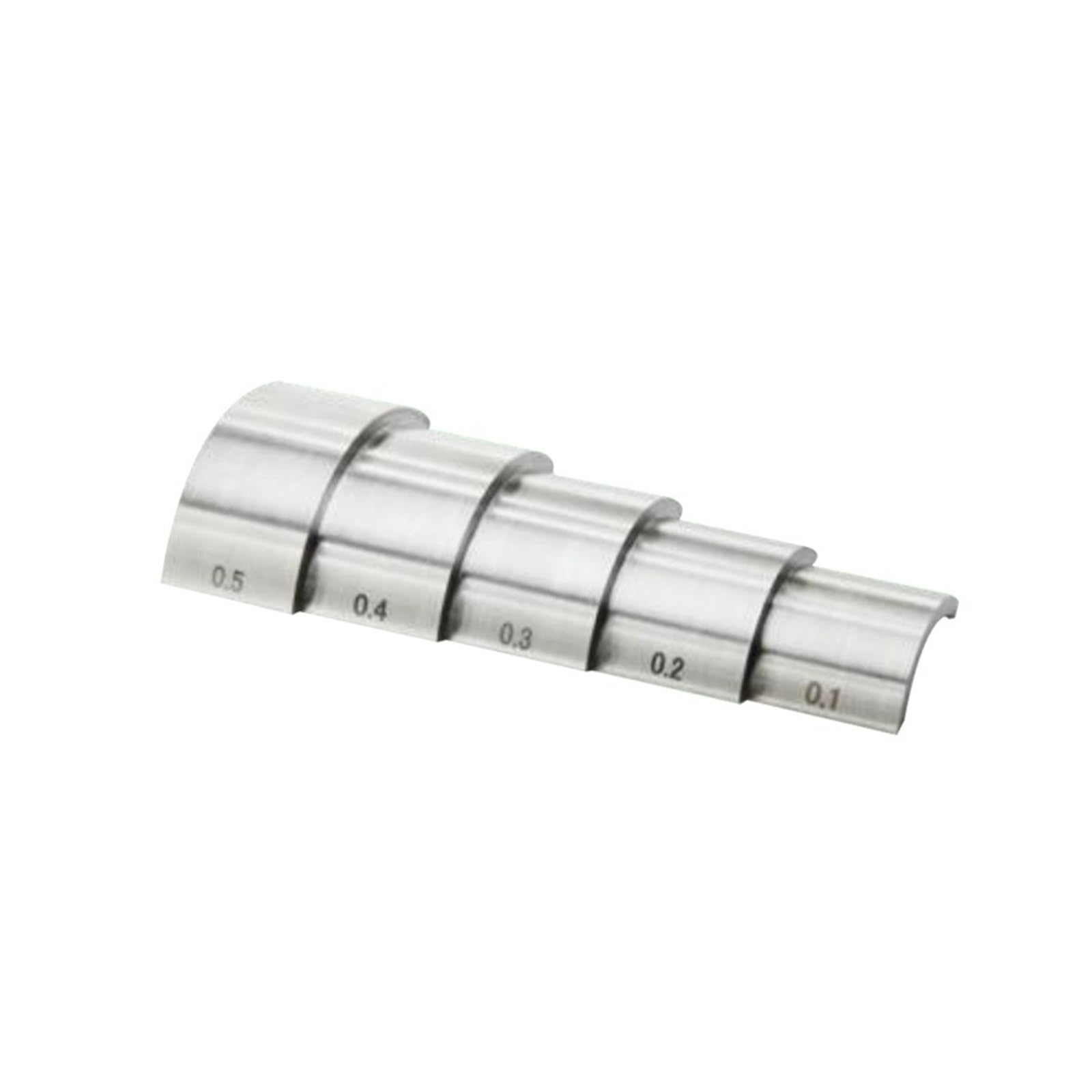 Bloque patrón, Bloque de prueba calibración paso curvo ultrasónica redondo 5 pasos for medidor espesor ultrasónico 0.100" .200" .300" .400" .500"(2.5-20mm Steel)