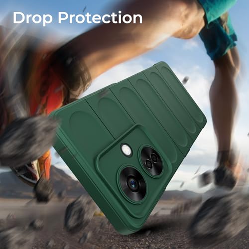 Image of A rtistque Liquid Silicone Stripes Back Cover Case for OnePlus Nord CE 3 Lite 5G | with Camera Protection | with Inner Fabric | Anti Slip Grip | AirBag Case - Green