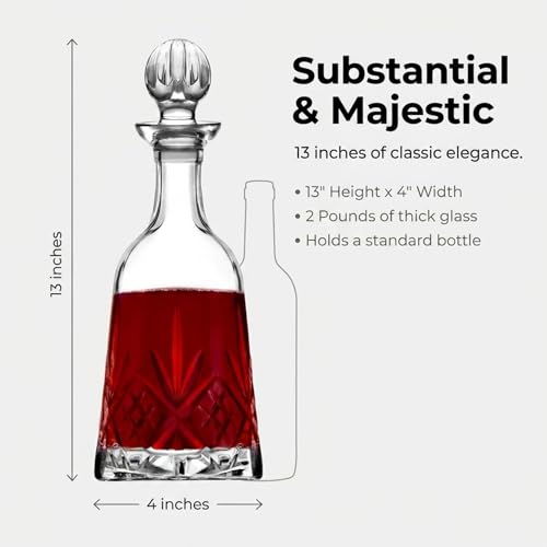 Image of Godinger Wine Decanter, Whiskey Decanter, Dublin Crystal Collection