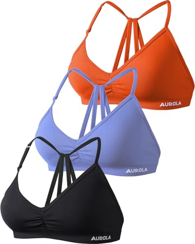 Image of AUROLA Mercury Workout Sports Bras Women Athletic Removable Padded Backless Strapy Minimal Crop Top