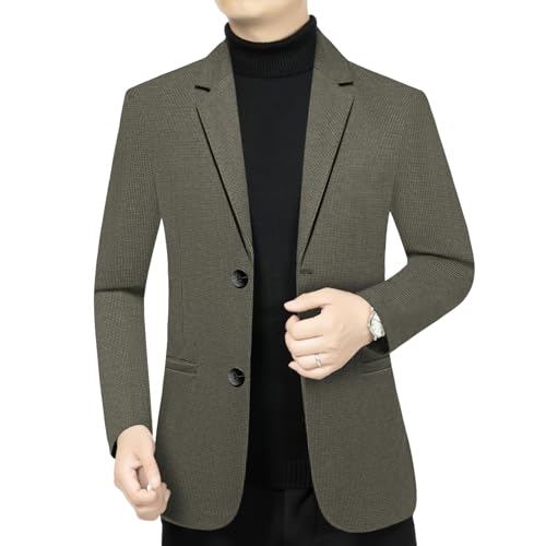 Blazer décontracté en tweed respirant pour homme d'âge moyen coupe droite