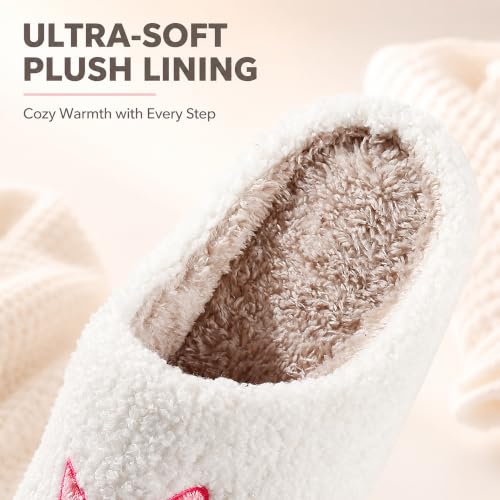 Image of Bow Slippers for Women, Girly House Shoes, Fuzzy Non Slip Sole