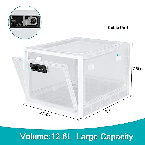 Image of Lalifebuss Combination Lock Boxes for Personal Items, Lockable Storage Box for Office Locker /School /Medicine /Snacks /Phone Jail /Electronic /Home (2 Pack /Black)