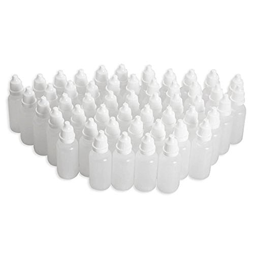 WorldTechPack of 50 Empty Plastic Liquid Dropping Squeezable Dropper Bottles (50ml)