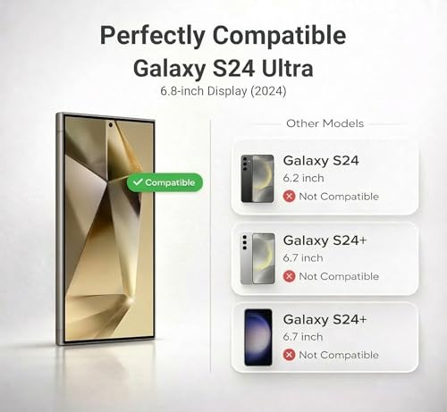Image of Premium Tempered Glass for Samsung Galaxy S24 Ultra 5G | Edge-to-Edge Protection | 9H Hardness | Ultrasonic Fingerprint & S-Pen Compatible | Bubble-Free HD Clear Screen Protector