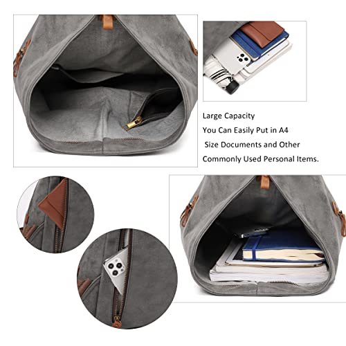 Image of KL928 PU Leather Vintage Backpack - Large Casual Daypack Outdoor Travel Rucksack Hiking Backpacks for Men Women