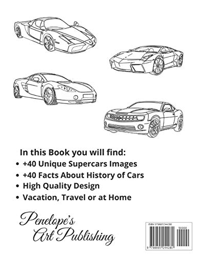 Supercars Coloring Book 40 Cars High Quality: Collection of Luxury Cars image 4