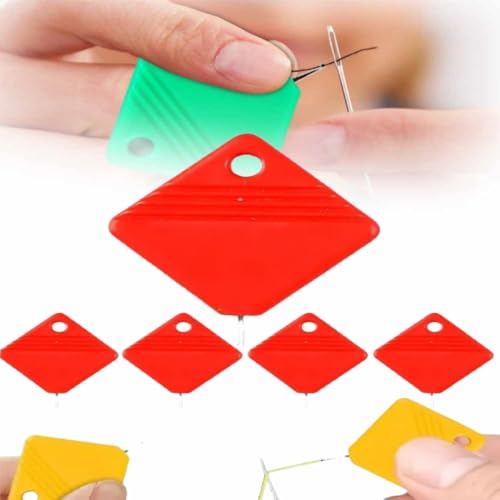 Image of 2024 New Automatic Needle Threaders for Hand Sewing, Embroidery Floss, Sewing Machine Needle Threader, Sewing Supplies Tool, Fits All Needle Sizes (Red, 5 PCS)