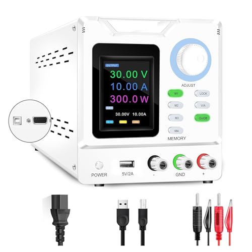 Alimentatore Da Banco CC Variabile RS-232 CC Programmabile Da Laboratorio Regolatore Di Tensione Software For PC Alta stabilità30V 10A bianco