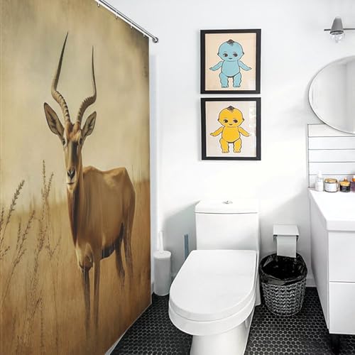 Rideau de douche imperméable antilope facile à installer 168cm - 3
