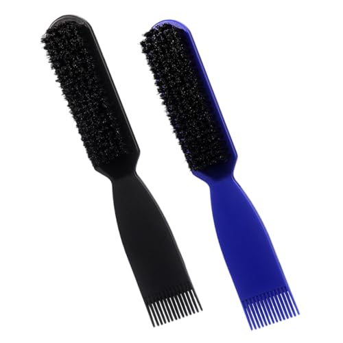 FOMIYES 2-piece Men's Bamboo Beard Brush Comb Set Styling Kit Nylon Bristles for Grooming for Home Salon Use