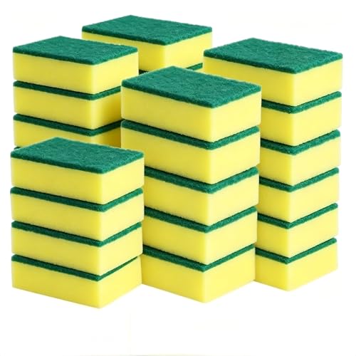 Image of Heavy Duty Scrub Sponges for Dishwashing Kitchen Sponges Non-Scratch Dual-Sided Scrubbing Sponges for Dishes, Pot, Pan, Bathroom and Household Cleaning,24 Pack