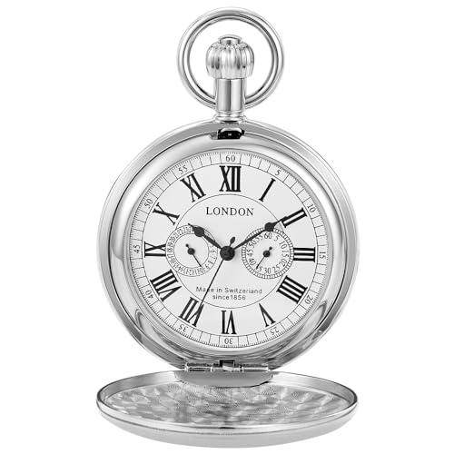 Image of Vintage Copper Train London Design Hand Winding Mechanical Pocket Watch Mens Watches