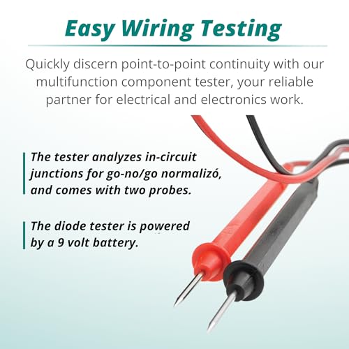 Image of Excelta Pocket Transistor & Diode Tester, Continuity Check, Made in USA (9V Battery Not Included), Professional