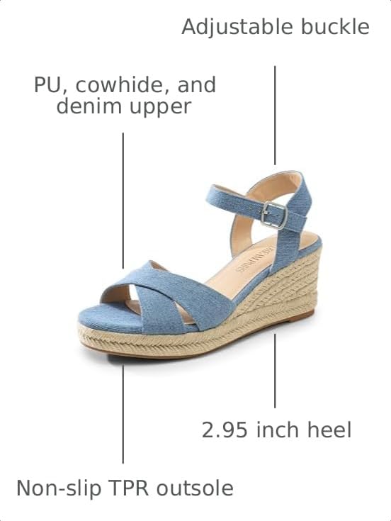 Image of DREAM PAIRS Women's Espadrille Wedge Sandals