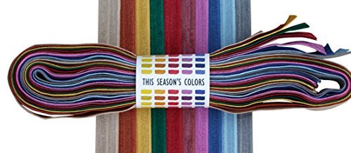 This Season's Colors Fall Fold Over Elastic, FOE (10 Yards, 1 Yard of Each Color, Classic Winter)