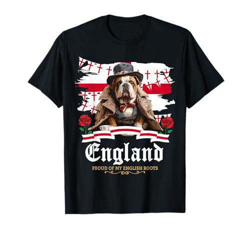 England Flag Themed Outfit Idea For Kids & British Bulldog T-Shirt