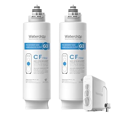 Waterdrop G3-2CF Filter, Replacement for Waterdrop G3-W & G3P600 & G3P800 Reverse Osmosis System, Pack of 2 G3-N1CF, 6-month Lifetime