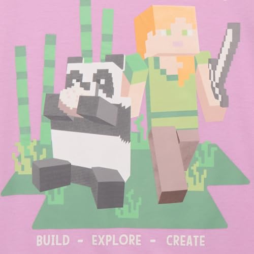 Minecraft T-Shirt Girls' Adventure Mode Pixel Design Kids Short Sleeve Tee3