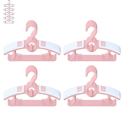 Image of Baby Nursery Closet Hangers, Ultra Thin Non-Slip and Extendable Laundry Infant Pant Hanger for Newborn Clothes - 20pcs11-14" Pink Adjustable Children Coat Hanger for Girl Boy Toddler Kids Child
