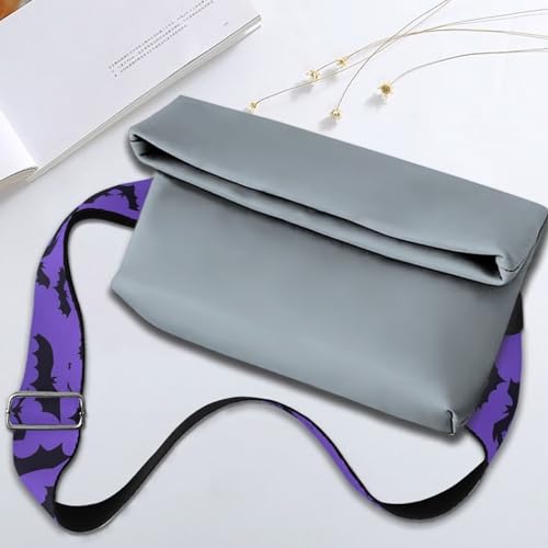 Image of Wide Bag Straps Replacement Crossbody Bat Guitar Straps for Handbags /Purses /Messenger /Duffel Bags Backpack Straps Replacement Adjustable Length from 30 inch to 50.3 inch Purple