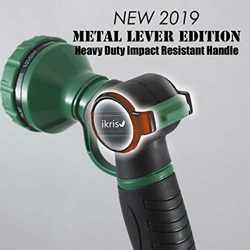 ikris Metal Lever Garden Hose Nozzle 10-Pattern One-Touch Sprayer