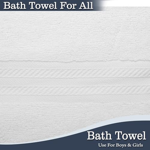 Image of FRESH FROM LOOM 500 GSM Towels Set for Bath for Men & Women | Ultra-Premium 100% Pure Cotton Towels| Soft & Skin Friendly | High Water Absorber | Quick Dry (27 x 54 Inch | White) 4pc