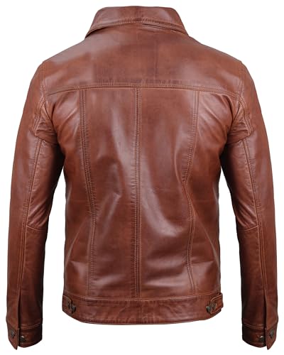 Image of fjackets Mens Leather Jacket - Real Leather Jackets For Men - Leather Jacket Men