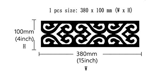 X-Large Set Of 24Pcs 15" X 4" Mirror Wall Stickers, Itta Diy 3D Acrylic Self-Adhesive Border Skirting Ceiling Stickers Wall Mural Wedding Room Home Decor (Silver) #TOP2