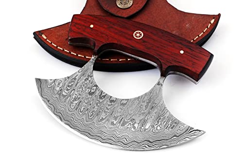 Bushcraft Damascus Steel Ulu Knife