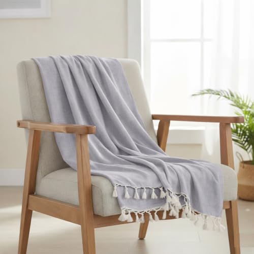Image of Soft Dull Cotton Bhagalpuri Chadar for Summer | Lightweight and Breathable Chadar for Sleeping | Odhne Wali Chadar for All Season Use Blanket (Grey)