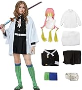 Heionia Anime Kostüm Kids Cosplay Costume with Wig Girls Outfits Kimono for Halloween Carnival 4-...