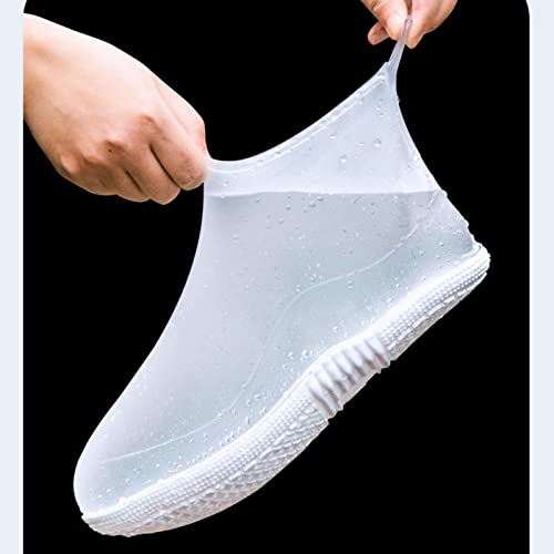 Cubrecalzado impermeable antideslizante para lluvia, suela doble gruesa, reutilizable y fácil de poner y quitar (Color: B, Talla: Grande) miniatura 3