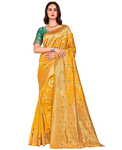 Image of Glory Sarees Women's Banarasi Silk Saree With Blouse Piece (Kara164 Parent)