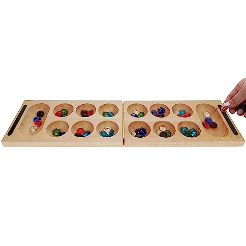Juego de Mesa Mancala Plegable de Madera Sólida WE Games - 18 pulgadas, Juego de Viaje para Adultos miniatura 5