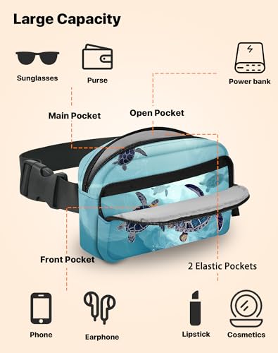 Image of Sea Turtle Fanny Pack for Women Belt Bag Fashion Everywhere Waist Pouch Lightweight Crossbody Bags with Adjustable Strap