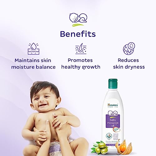 Image of Himalaya Baby Massage Oil, 1L - 500ml x Pack of 2 | with Vitamin E | for Strong Bones & Muscles |