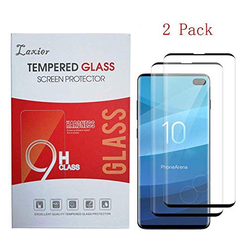 2 Pack of Galaxy S10 Plus Tempered Glass Screen Protector, Case Friendly Full Coverage Saver Protective Cover Clear Film for Samsung Phone S10+ (not for S 10 and S 10E)