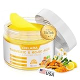 CIELARA Turmeric Kojic Acid Cleansing Pads for Dark Spots, Lemon Turmeric Pads with Vitamin C & E, Deep Clean Pores, Hydrate & Plump Skin Exfoliating with Kojic Acid 50 Count