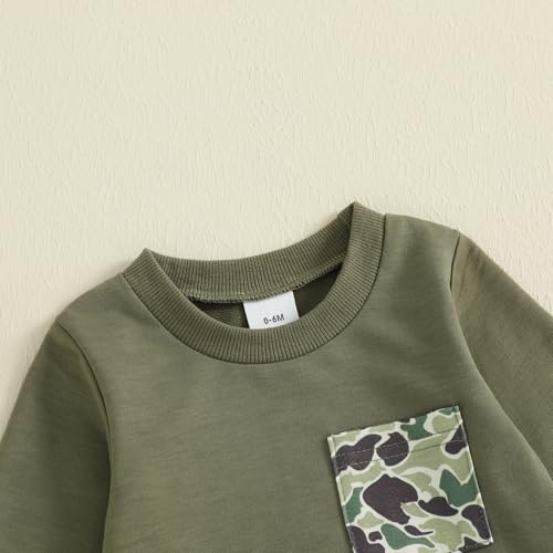 Toddler Baby Boy Fall Winter Clothes Retro Embroidery Duck Hunting Sweatshirt Pullover Camo Pants Outfits4