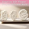 IKOJING 3Pcs Lily of the Valley Dogwood Cherry Blossom Cake Decorating Fondant Molds Flower Silicone Molds for Cupcake Toppers Gum Paste Chocolate Candy Sugar Paste Polymer Clay Epoxy Resin #3