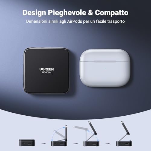Hub USB C HDMI 4K60Hz Adattatore Type C 5Gbps Carica PD 100W con Supporto Magnetico Pieghevole per Telefono Compatibile con iPhone 17 Pro Max Air iPad Air - Hub USB - Immagine 6