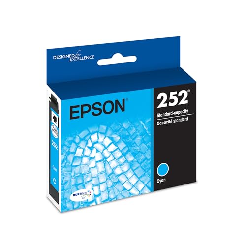 Image of Epson 252 Genuine Ink Standard Capacity Cyan Cartridge T252220