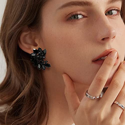 COIRIS Crystal Rhinestone Cluster Stud Earrings Bling Drop Dangle Earrings Bridal Wedding Earrings for Women2