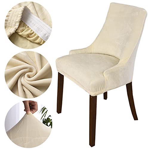 MINGPINHUIUS Velvet Wingback Chair Slipcover,Velvet Stretch Wingback Chair Cover,Sloping Arm Chair Protector Cover for Dining Room Banquet Home Decor Machine Washable Hand Washable - Image 3