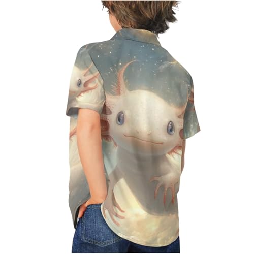 Little & Big Boy's Button Down Hawaiian Shirts Short Sleeve Cool Animal Print Summer Shirt4