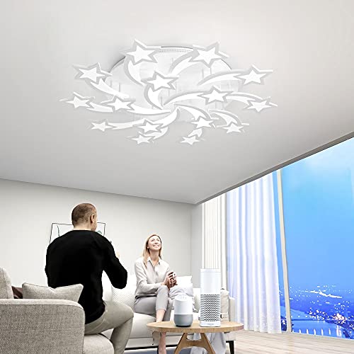 Lustre LED moderne connecté réglable avec télécommande pour chambre - 7